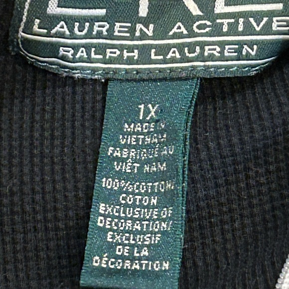 Ralph Lauren black, red, and white long-sleeve quarter-zip top. - Picture 7 of 7